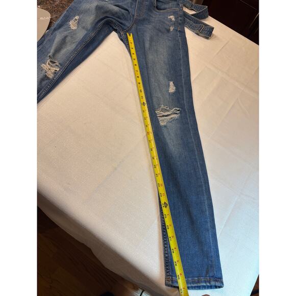 Divided by H&M Women's Blue Denim Distressed Overalls Size 6 - Picture 7 of 10